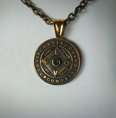 Copy of Love + Gratitude Oxidized Bronze with Moldavite