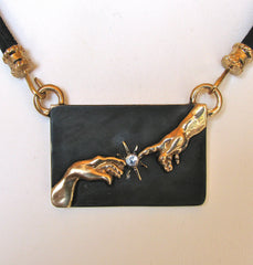 Oxidized Bronze Reconnection Pendant