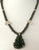 Moldavite necklace with carved Moldavite Buddha