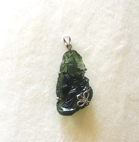 Moldavite Carved Quan Yin