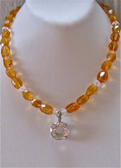 Citrine with Quartz pendant