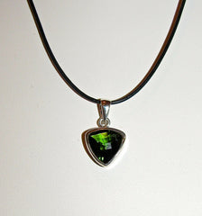 Faceted Moldavite Triangle pendant
