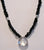 Black Tektite and Quartz Teardrop Necklace