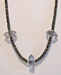 Pyrite and Tibetan Quartz point Necklace