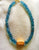 Aqua aura and Tibetan gold necklace