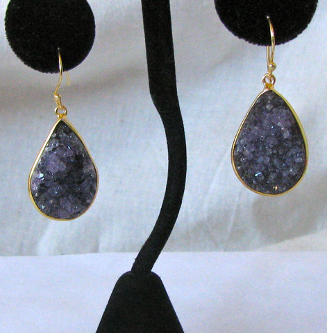 Amethyst Druzy Earrings
