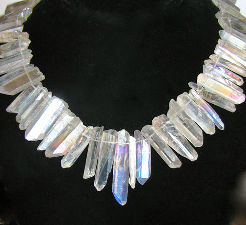 Iridescent Quartz Points Necklace