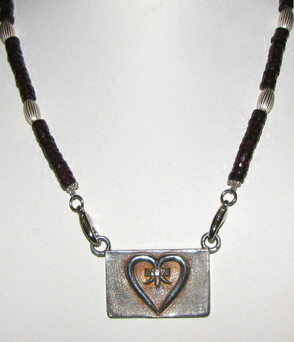 Heart Medallion with Garnet Necklace