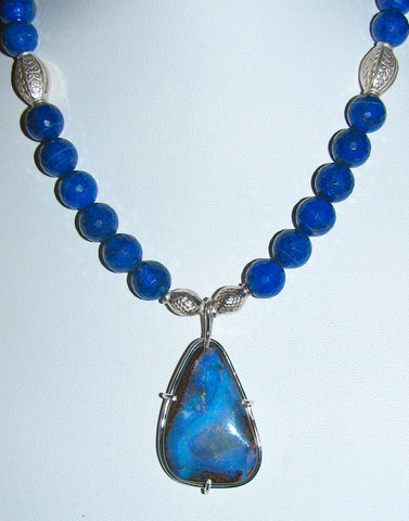 Boulder Opal with Lapis Lazuli