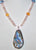 Large Boulder Opal and Rose Quartz necklace
