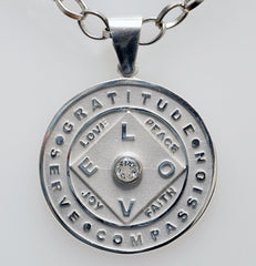 Love + Gratitude Medallion with White Topaz